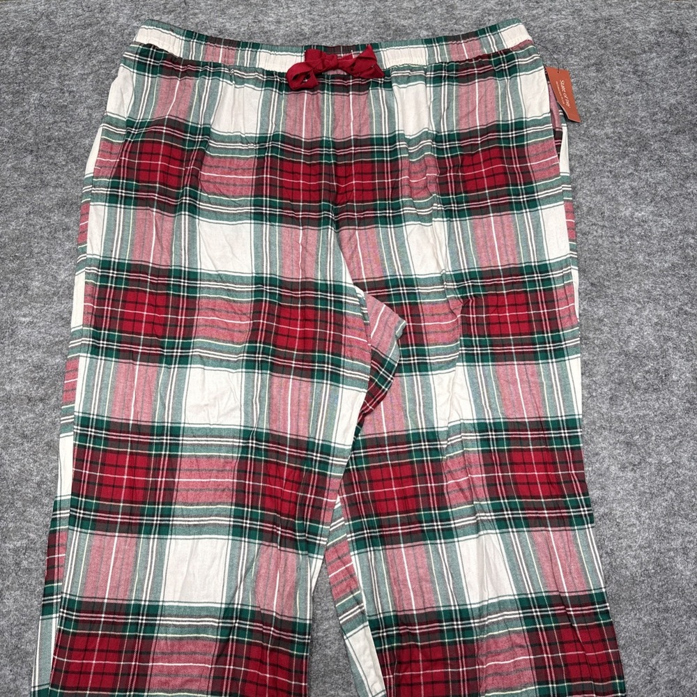 NEW State of Day pajama pj bottoms women's 3X plaid festive Christmas lounge